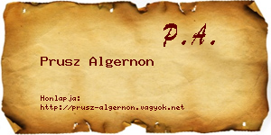 Prusz Algernon névjegykártya